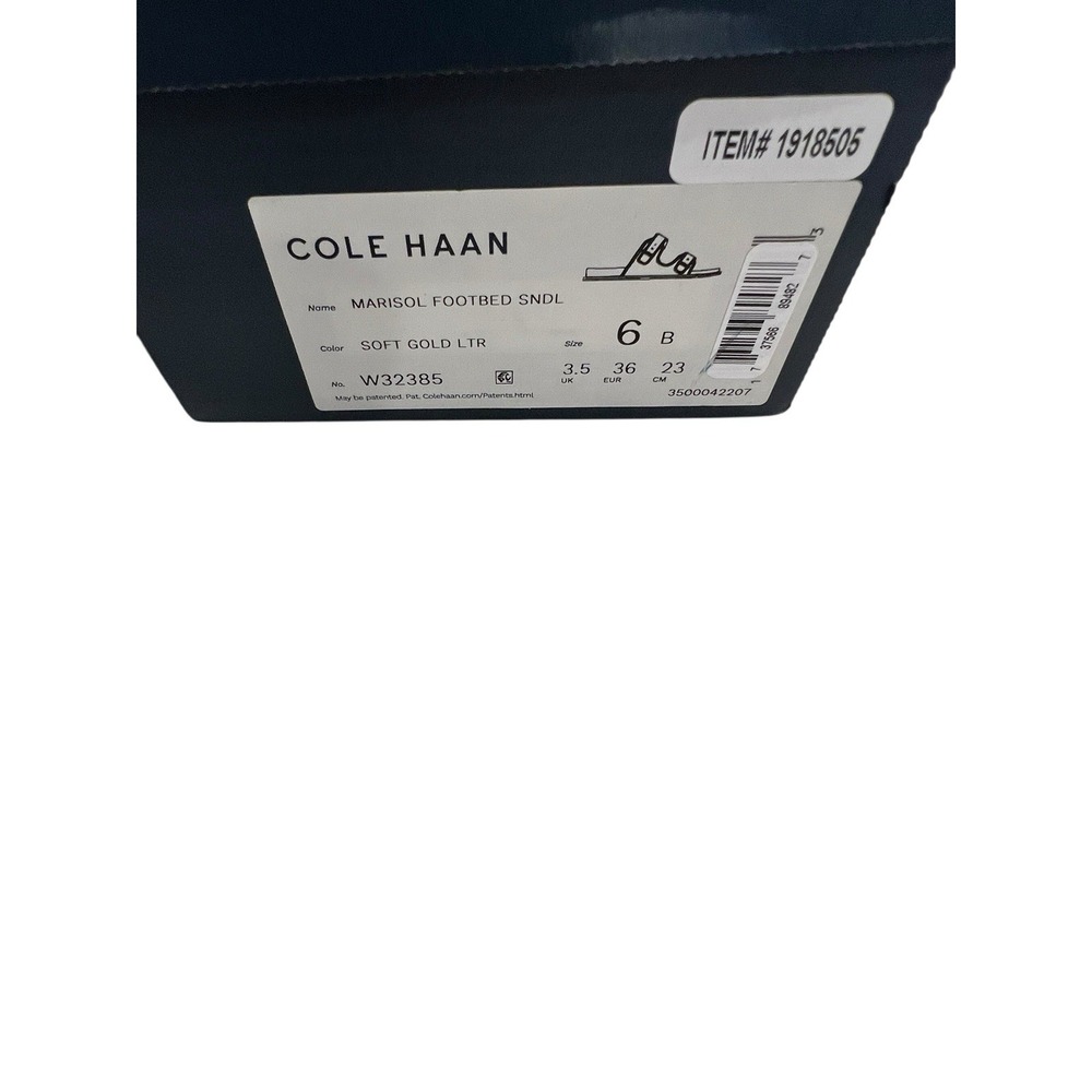 Cole‎ Haan Women's Marisol Footbed Soft Gold Patent Leather Size 6 New - Picture 6 of 6